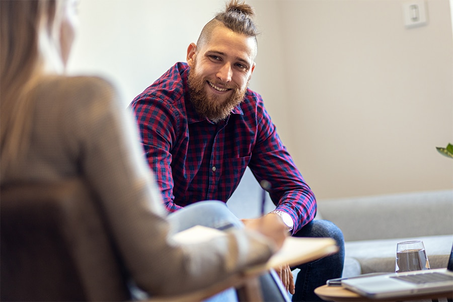 Man interviewing for job