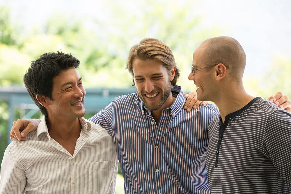 group of men laughing