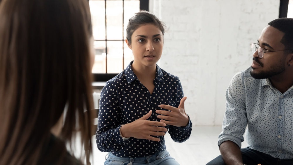 woman in therapy in recovery