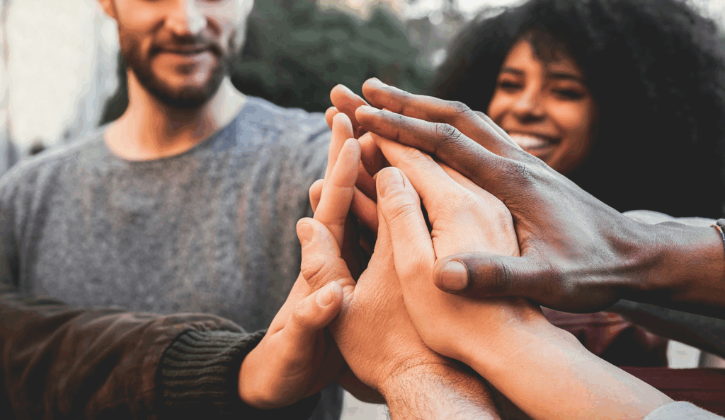 Group celebrating sobriety